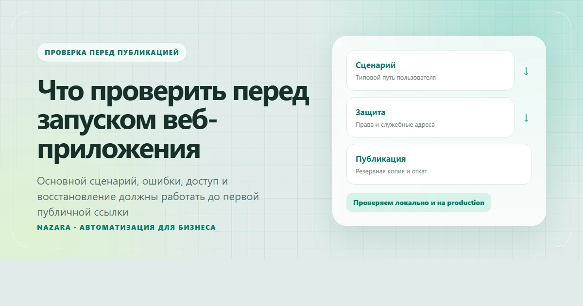 Проверка веб-приложения перед запуском по основному сценарию и рискам