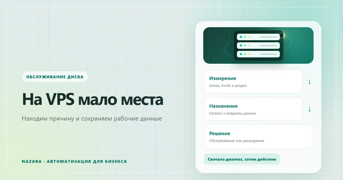 Диагностика нехватки места на диске VPS