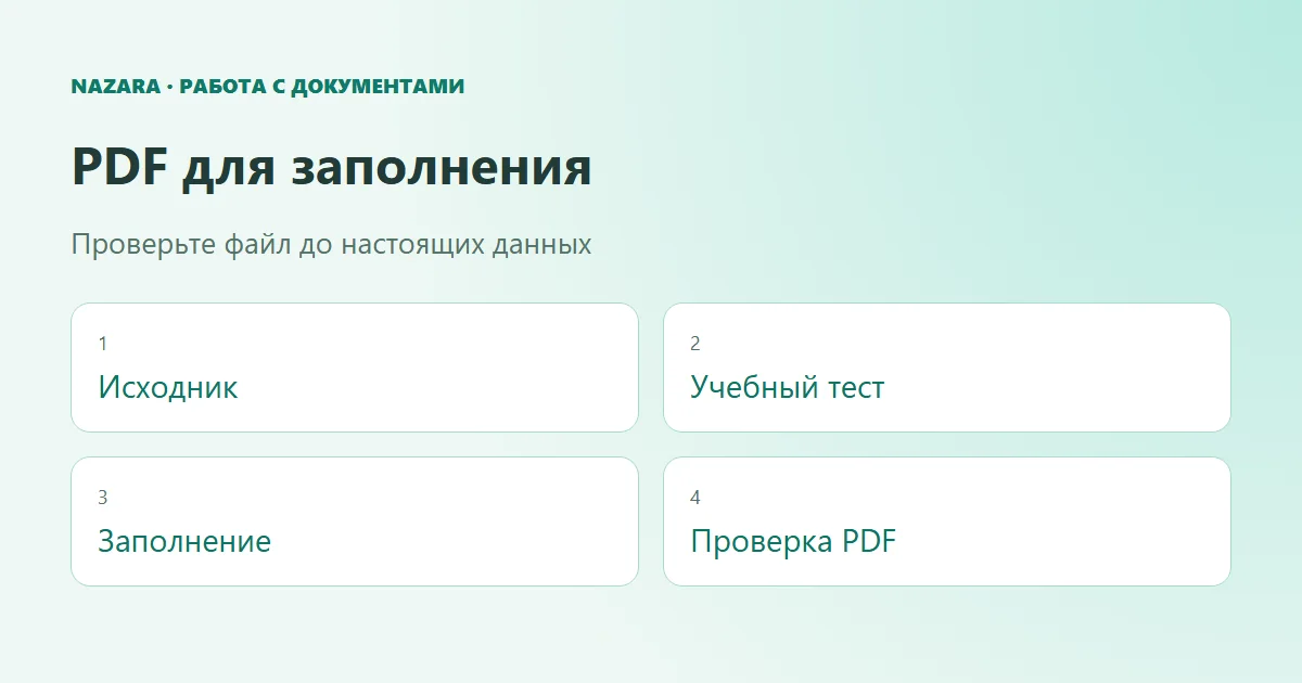 Проверка PDF от исходного файла до заполнения и отдельного открытия результата